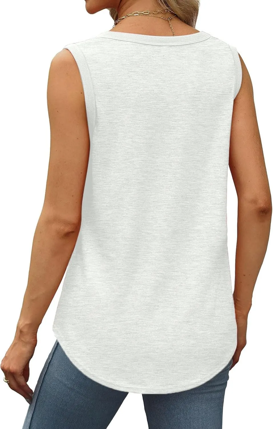 2 Pack Tank Tops for Women Summer Casual Sleveeless T Shirt Cozy Loose Crewneck Tanks 2025 Trendy Flowy Blouses