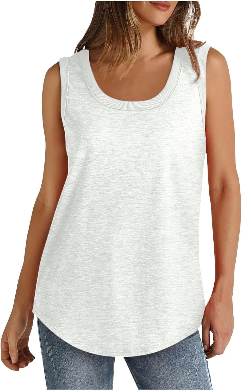 2 Pack Tank Tops for Women Summer Casual Sleveeless T Shirt Cozy Loose Crewneck Tanks 2025 Trendy Flowy Blouses