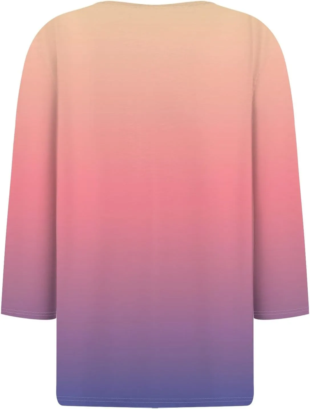 3/4 Length Sleeve Womens Tops Dressy Casual T-Shirt V Neck Button Down Shirts Floral Blouses