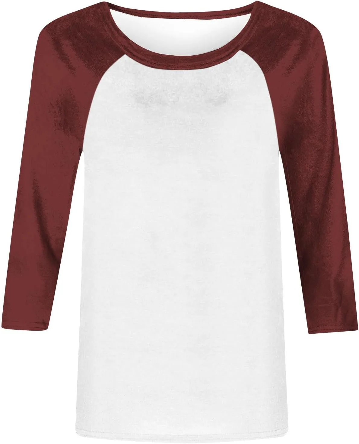 3/4 Sleeve Tops for Women Contrast Crewneck Casual Trendy Shirts Summer Jersey Sports Blouses Baseball Tee