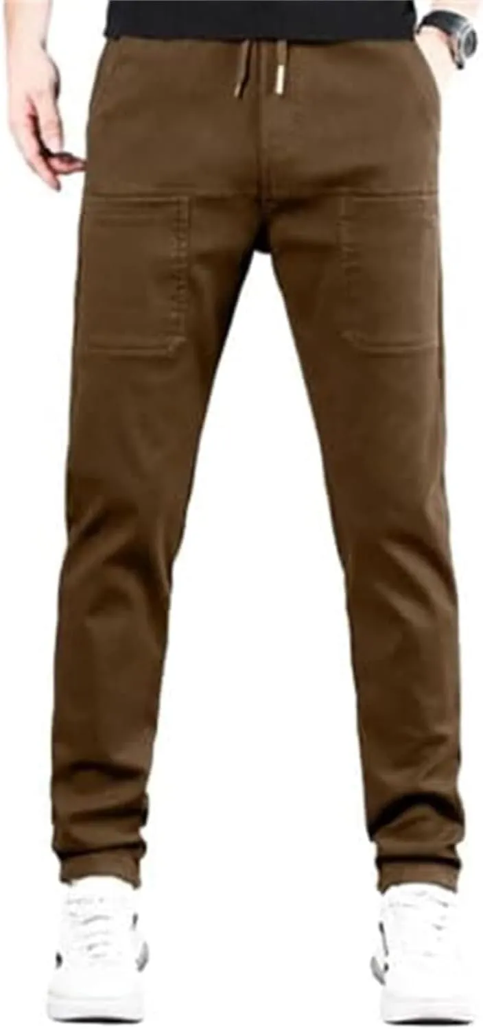 Acegents Cargo Pants, Multipants - High Stretch Multi-Pocket Durable Cargo Pants, Acegents Mens Pants, Acegents Pants-Brown||L