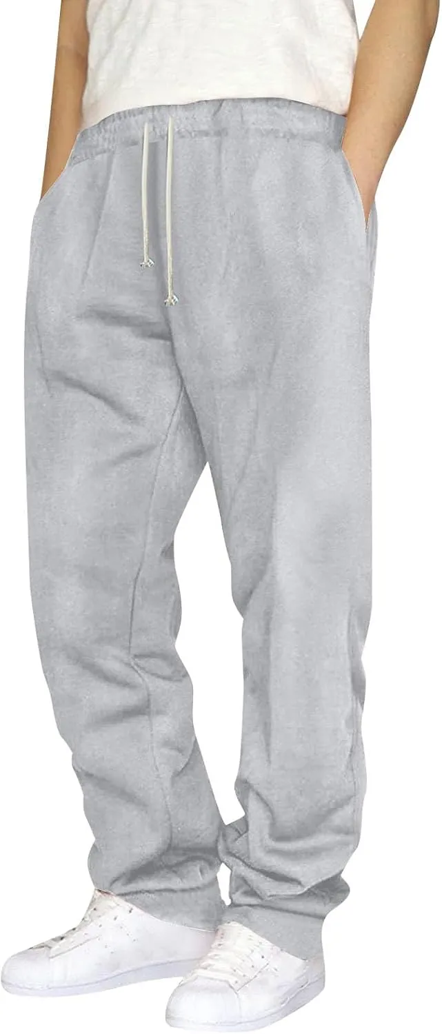 Baggy Fleece Lined Cinch Bottom Sweatpants Mens Sweatpants with Pockets Thicken Solid Color Yoga High Waisted Joggers