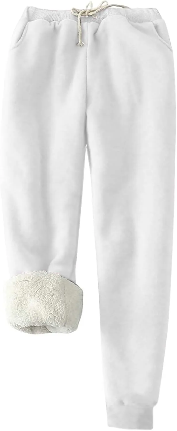 Baggy Fleece Lined Cinch Bottom Sweatpants Mens Sweatpants with Pockets Thicken Solid Color Yoga High Waisted Joggers