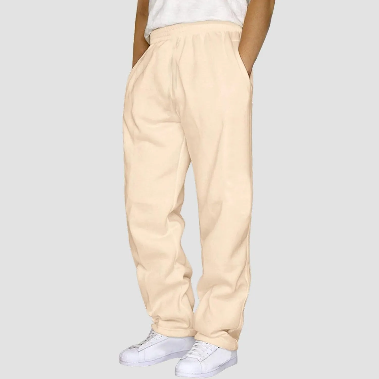 BIFUTON Sweat Pants for Mens Big and Tall Straight Leg Joggers Drawstring Fleece Lined Pants Men Winter Pants Workout Pants
