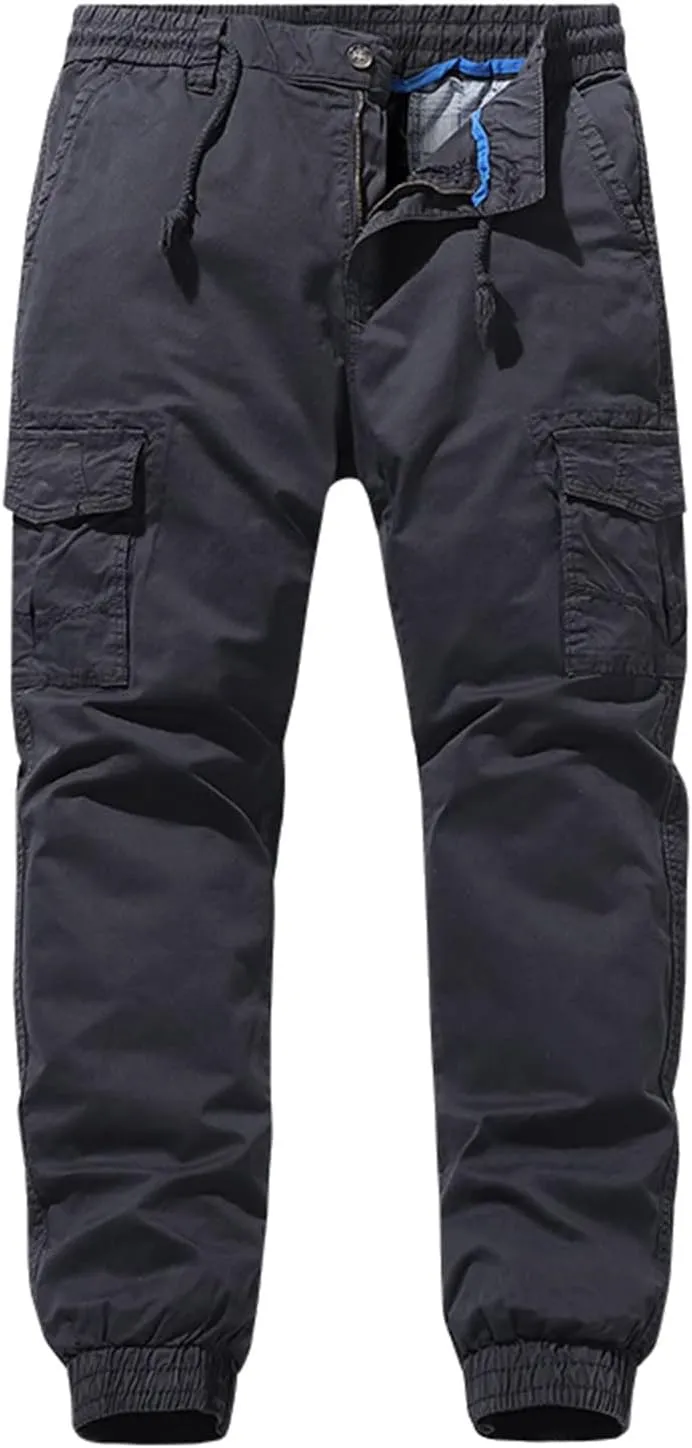 Big Mens Cargo Pants Work Pants Button Closure Grey Dress Pants Men Baggy Cargo Pants Relaxed fit Khaki Pants Mens Stretch Waist Men Big Tall Leggings Basketball Pants for Men with Pockets