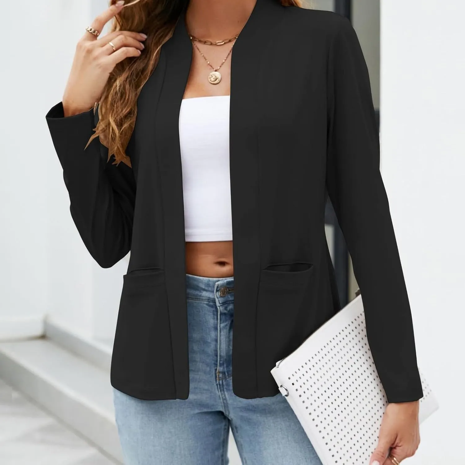 Black Cardigan Cardigan Sweater Plus Jacket Solid Color Knitted Sweater Jacket Women Black Cardigan for Women