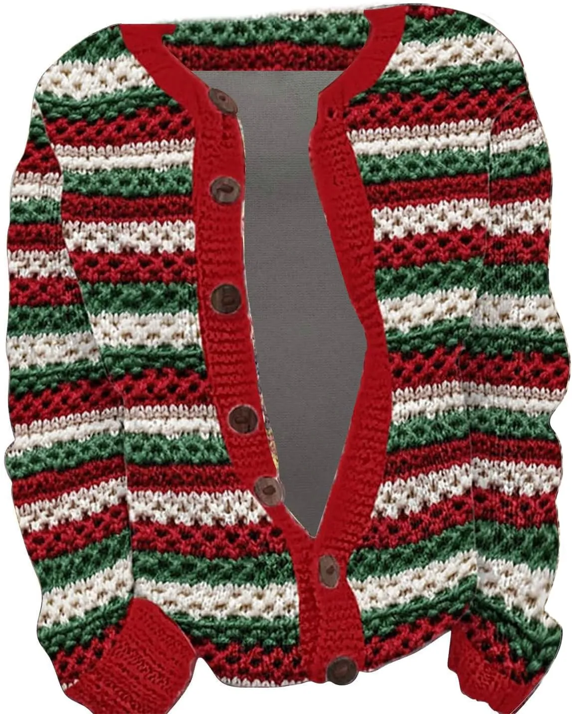 Cardigan Sweaters for Women Trendy Color Block Chunky Knit Open Front Cardigan Casual Button Down Long Sleeve Jacket