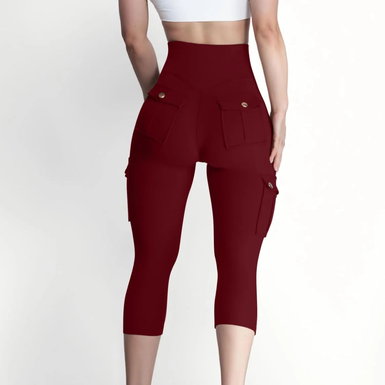 Cargo Leggings with Pockets for Women Plus Size High Waisted Tummy Control Leggings Scrunch Butt Lifting Yoga Pants