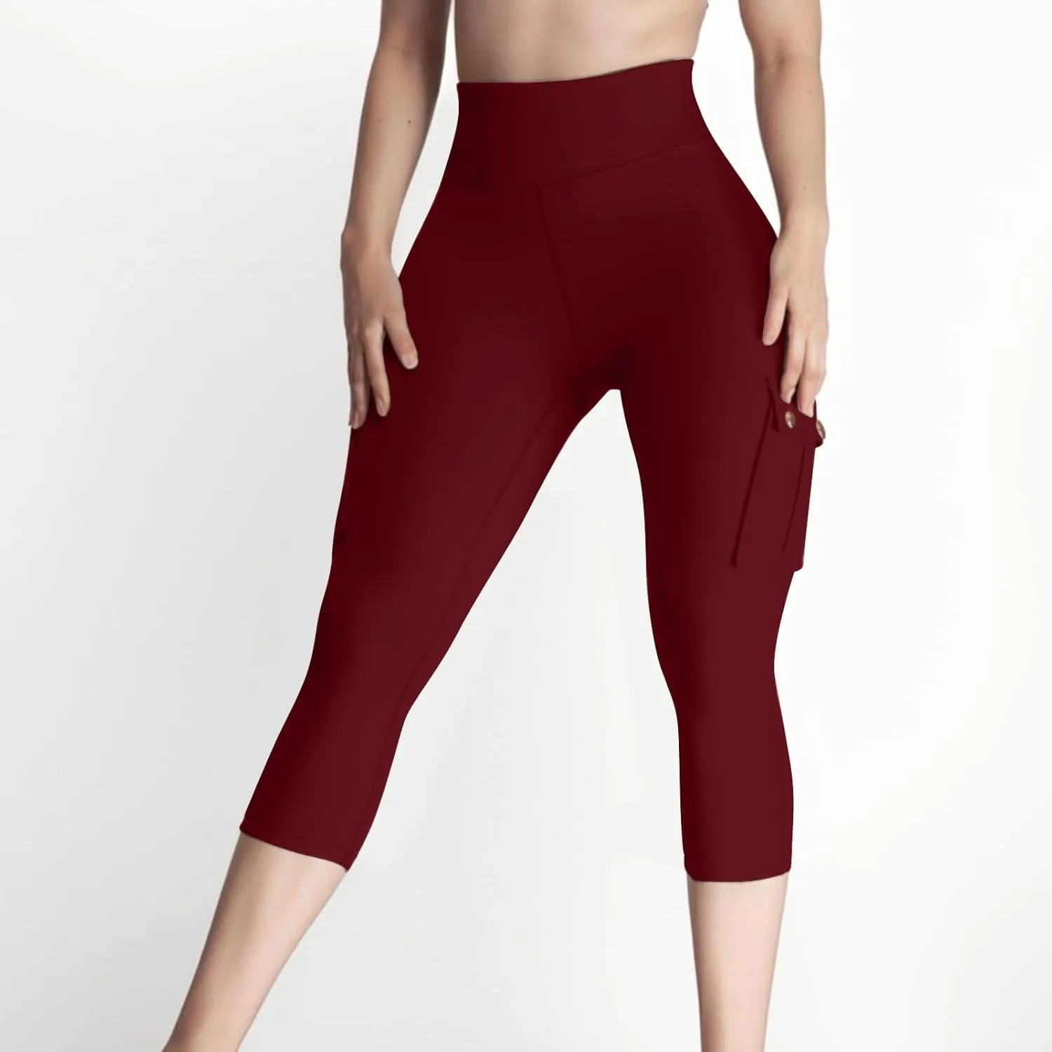 Cargo Leggings with Pockets for Women Plus Size High Waisted Tummy Control Leggings Scrunch Butt Lifting Yoga Pants