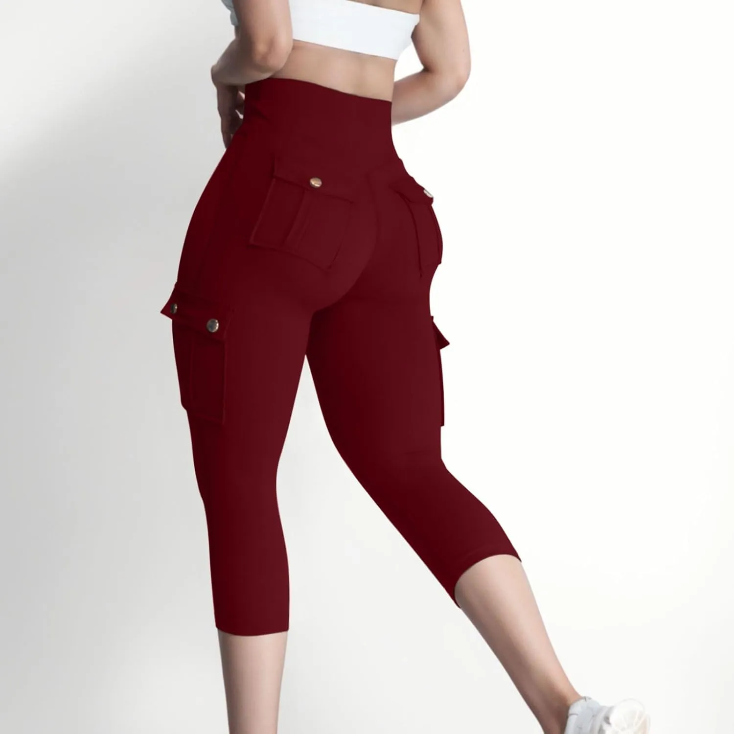 Cargo Leggings with Pockets for Women Plus Size High Waisted Tummy Control Leggings Scrunch Butt Lifting Yoga Pants