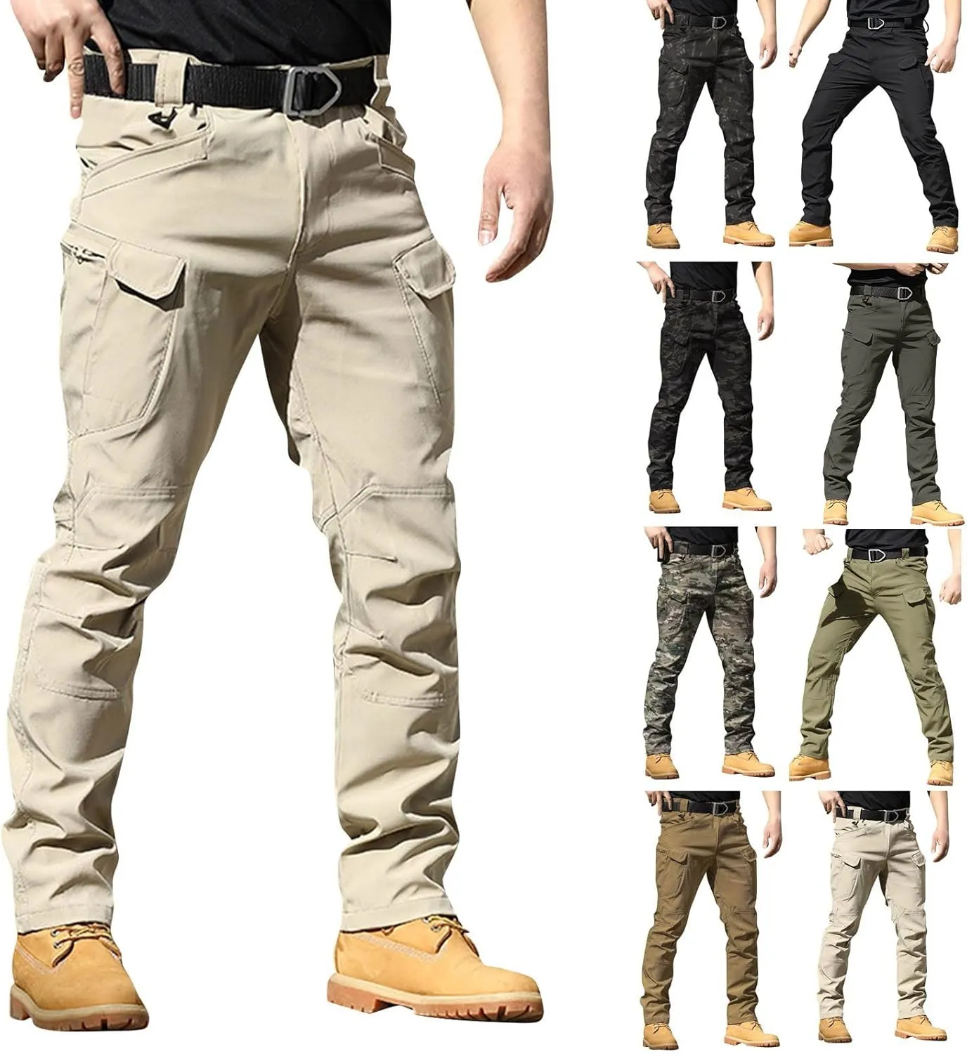 Cargo Pants for Men Baggy Ripstop Pants Match Mens Wild Cargo Pants Multi Pockets Work Stretchy Hiking Pants