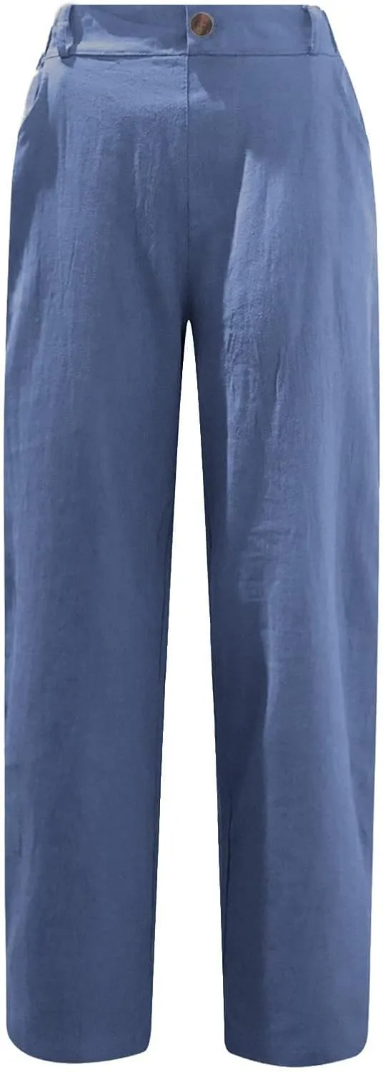 Ceboyel Women's Cotton Linen Capri Pants Crop Summer Pant Dressy Casual Capris Loose Fitting Trendy Beach Clothes 2023