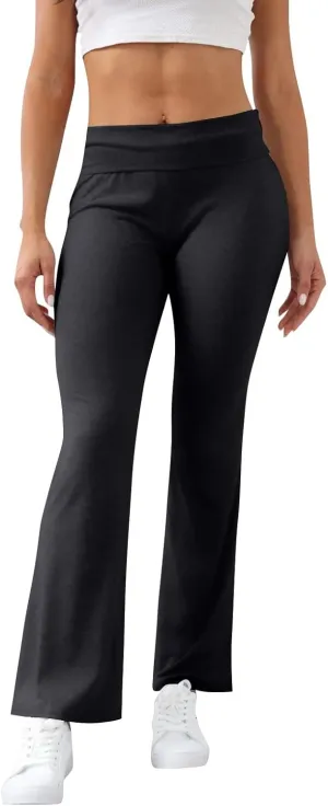 ChicCrate Flare Wide Leg Sweatpants Women Baggy Drawstring Athletic Pants High Waisted Joggers Pants Bell Bottoms