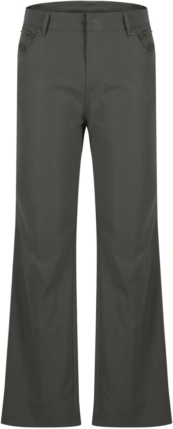 Chinos Pants Men Lightweight Soft Y2K Pants Baggy Solid Flare Pants Elastic Waist Casual Work Pants with Pockets