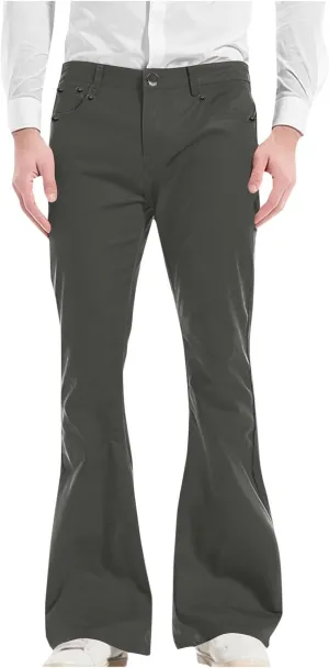 Chinos Pants Men Lightweight Soft Y2K Pants Baggy Solid Flare Pants Elastic Waist Casual Work Pants with Pockets