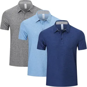 Cimic 3 Pack Polo Shirts for Men Short Sleeve Tennis Quick Dry Performanc Golf Moisture Wicking Athletic Collar Tops