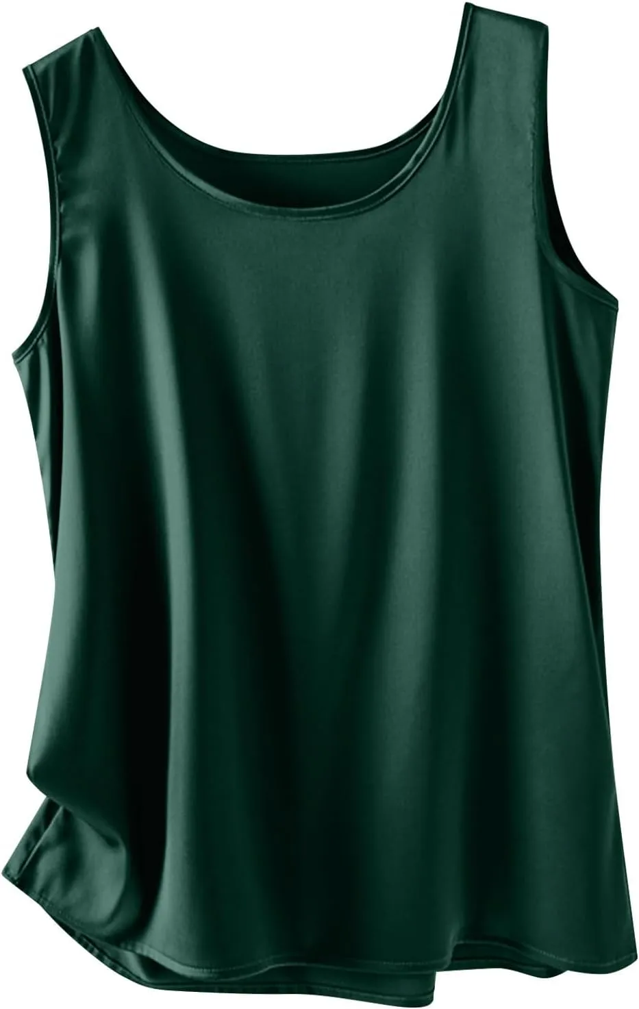 Comfy Satin Silk Tank Tops for Women Summer Boat Neck Neck Sleeveless Undershirt Casual Elegant Basic Tanks Blouses