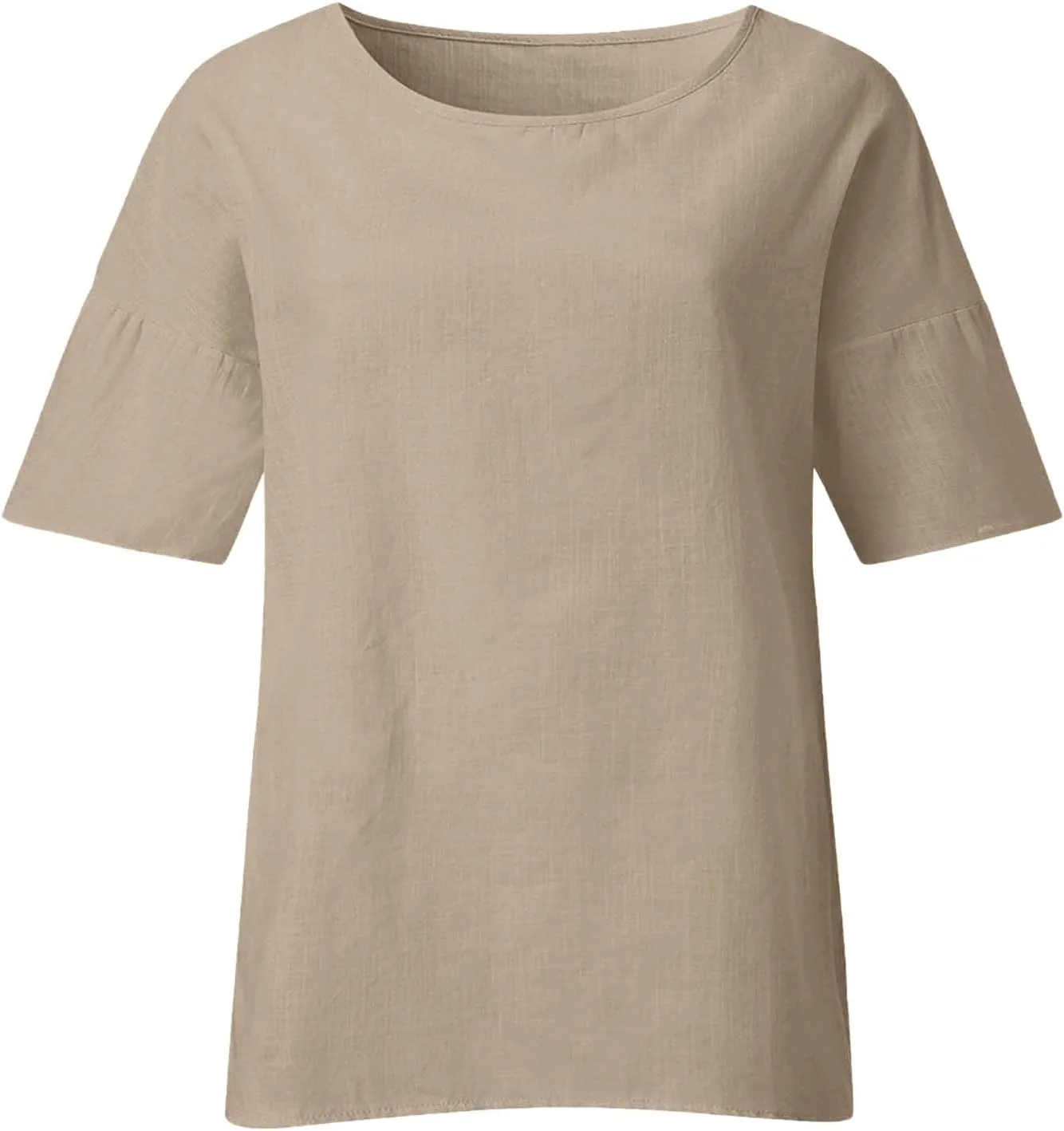 Cotton Linen Shirt for Women 2025 Vacation Summer Loose Fit Casual 3/4 Sleeve Tops Tshirt Cotton Blouse Basic Tees