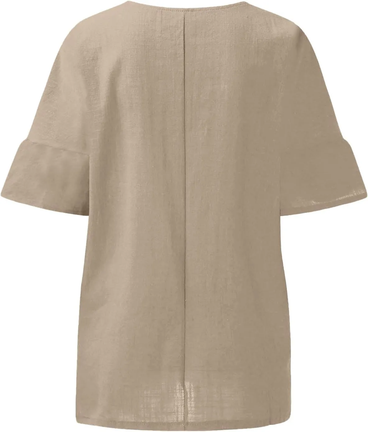 Cotton Linen Shirt for Women 2025 Vacation Summer Loose Fit Casual 3/4 Sleeve Tops Tshirt Cotton Blouse Basic Tees