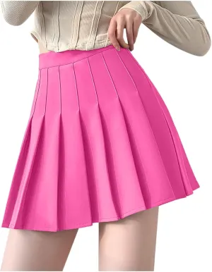 Cute Skirts for Women Womens Girls Solid Pleated Skirt Basic Skirt Aline Design Skirt Tee Girls Cute Mini Skirts