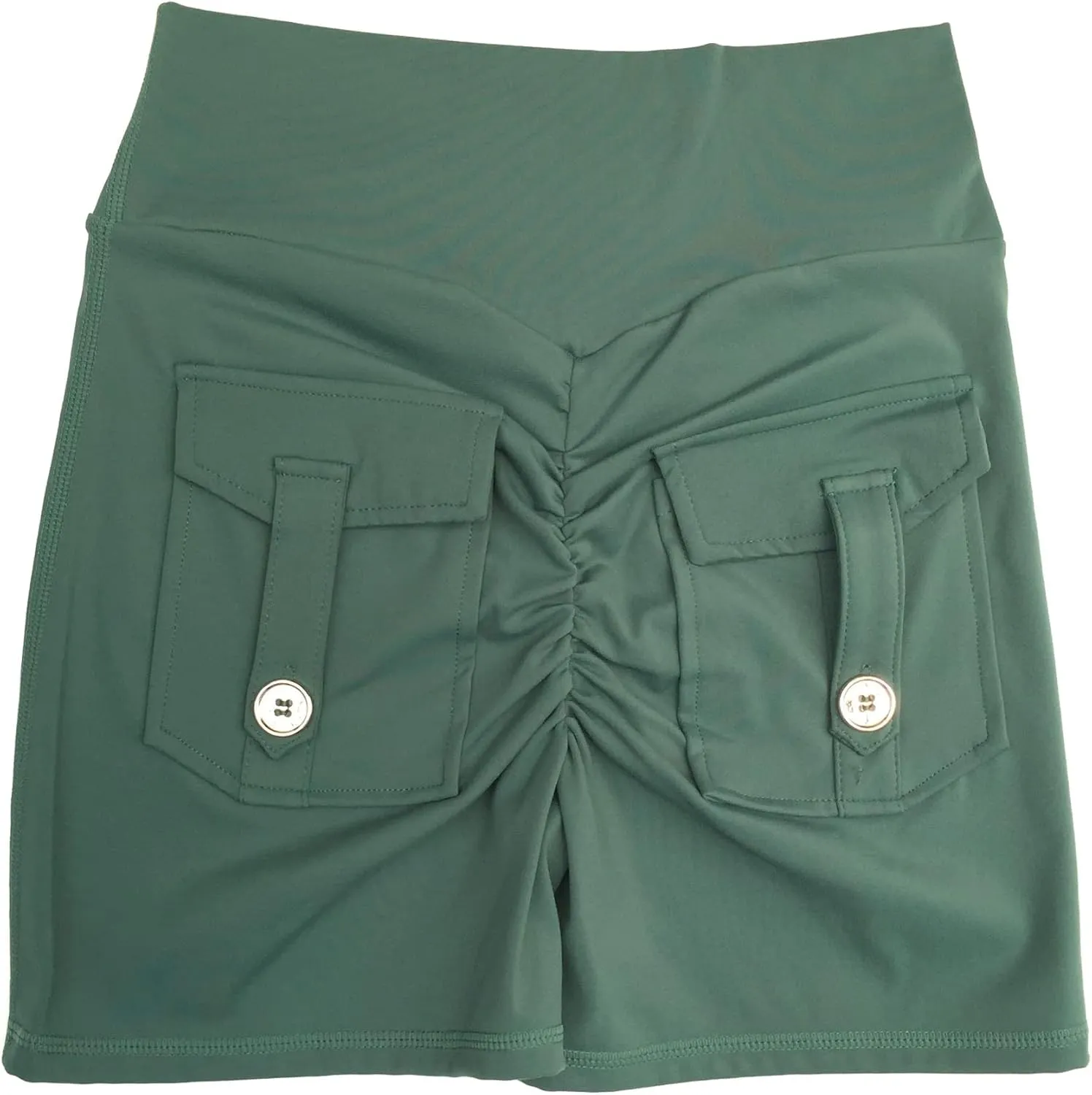 Danysu Women Pocket Shorts Cross High Waist Scrunch Butt Booty Workout Lifting Athletic Gym Bottoms
