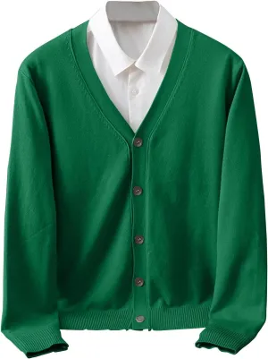 Dgoopd Mens Cardigan Sweater V Neck Button Down Cardigan Long Sleeve Knit Sweaters Slim Fit Lightweight Sweater Casual Tops
