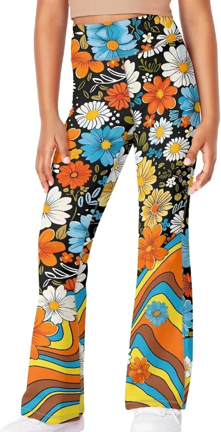 DISNIMO Girls' Flare Leggings High Waisted Bootcut Yoga Pants Kids Bell Bottoms Leggings Full Length