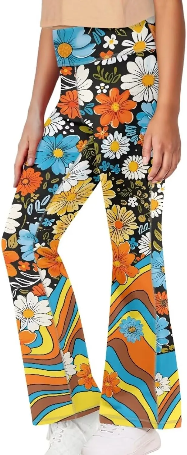 DISNIMO Girls' Flare Leggings High Waisted Bootcut Yoga Pants Kids Bell Bottoms Leggings Full Length