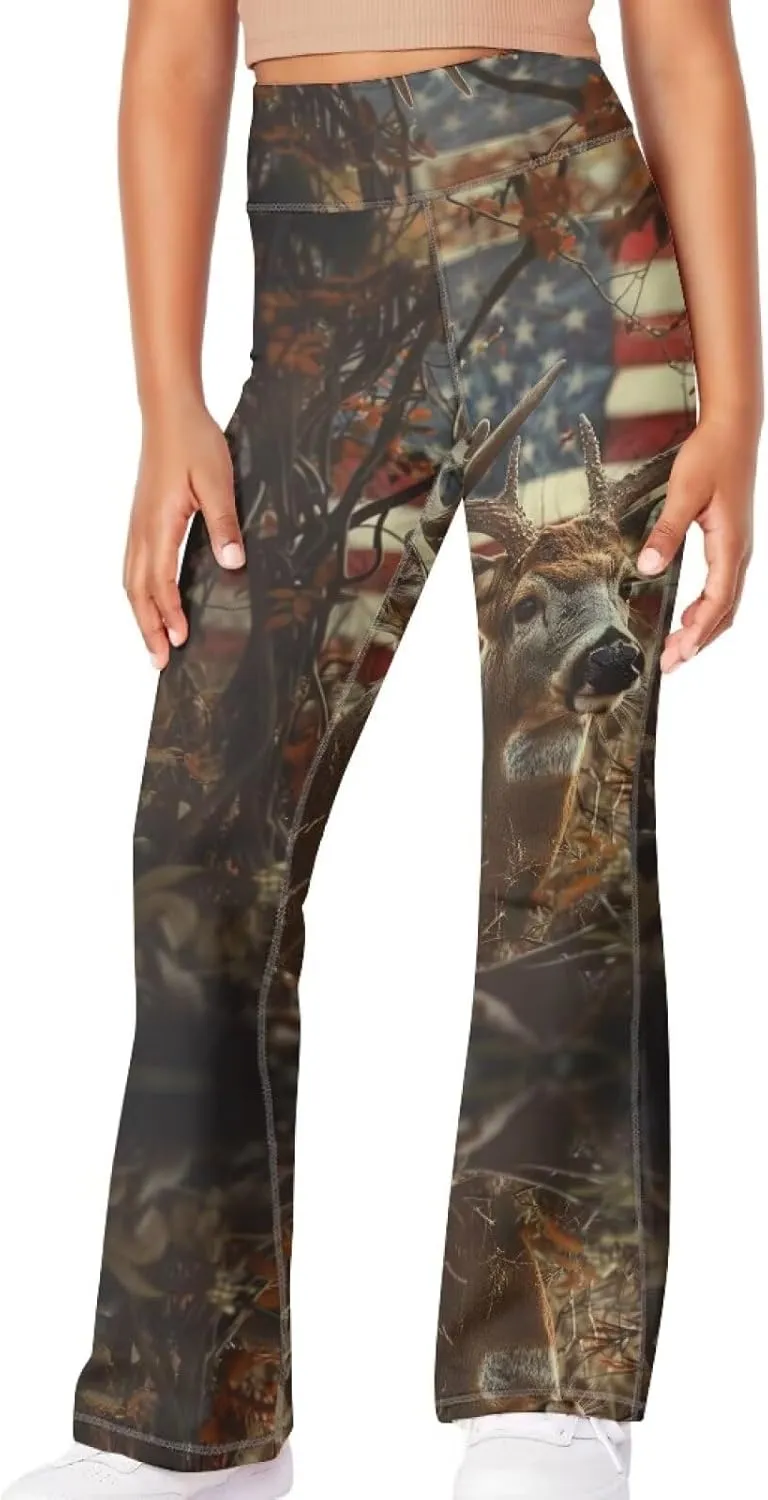 DISNIMO Girls' Flare Leggings High Waisted Bootcut Yoga Pants Kids Bell Bottoms Leggings Full Length