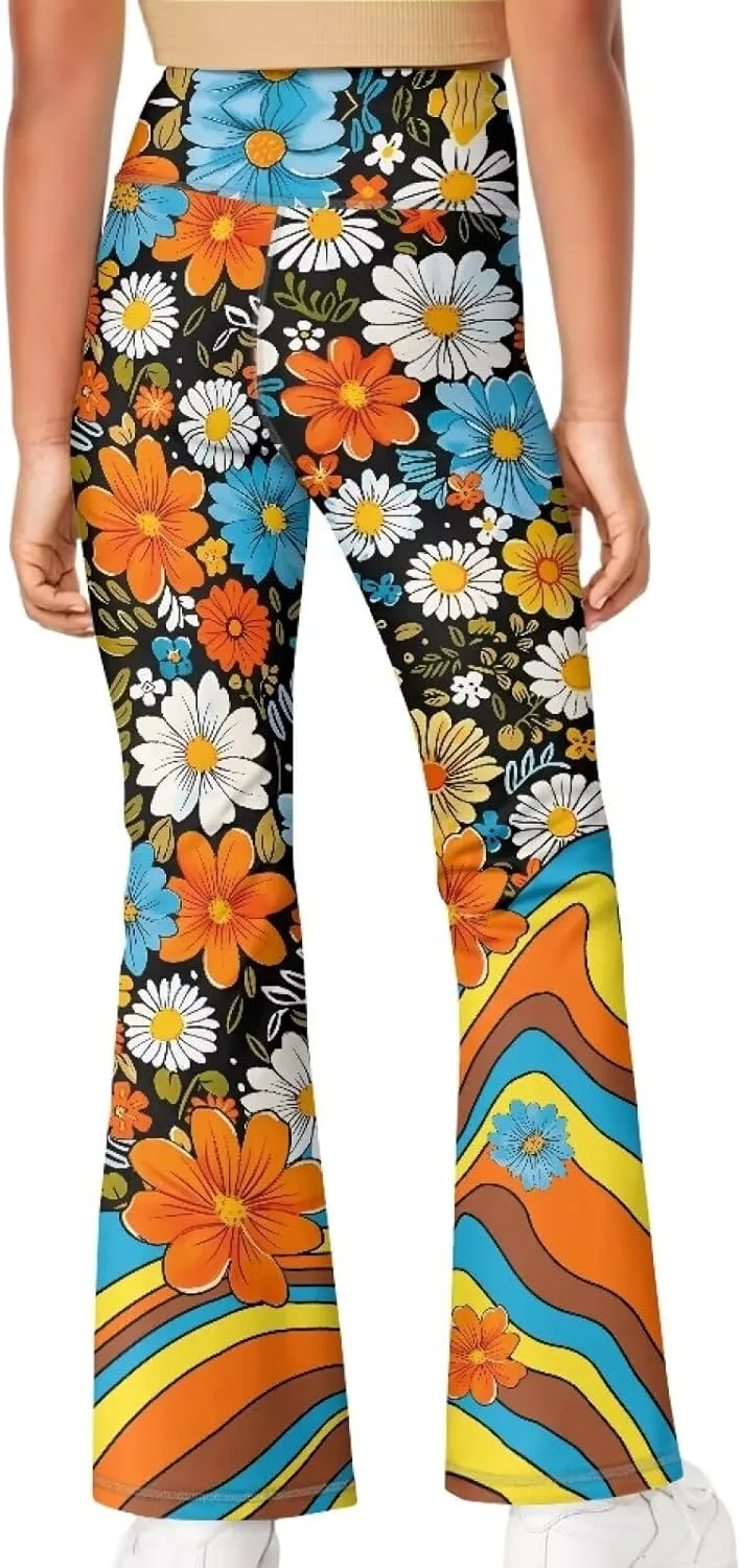 DISNIMO Girls' Flare Leggings High Waisted Bootcut Yoga Pants Kids Bell Bottoms Leggings Full Length