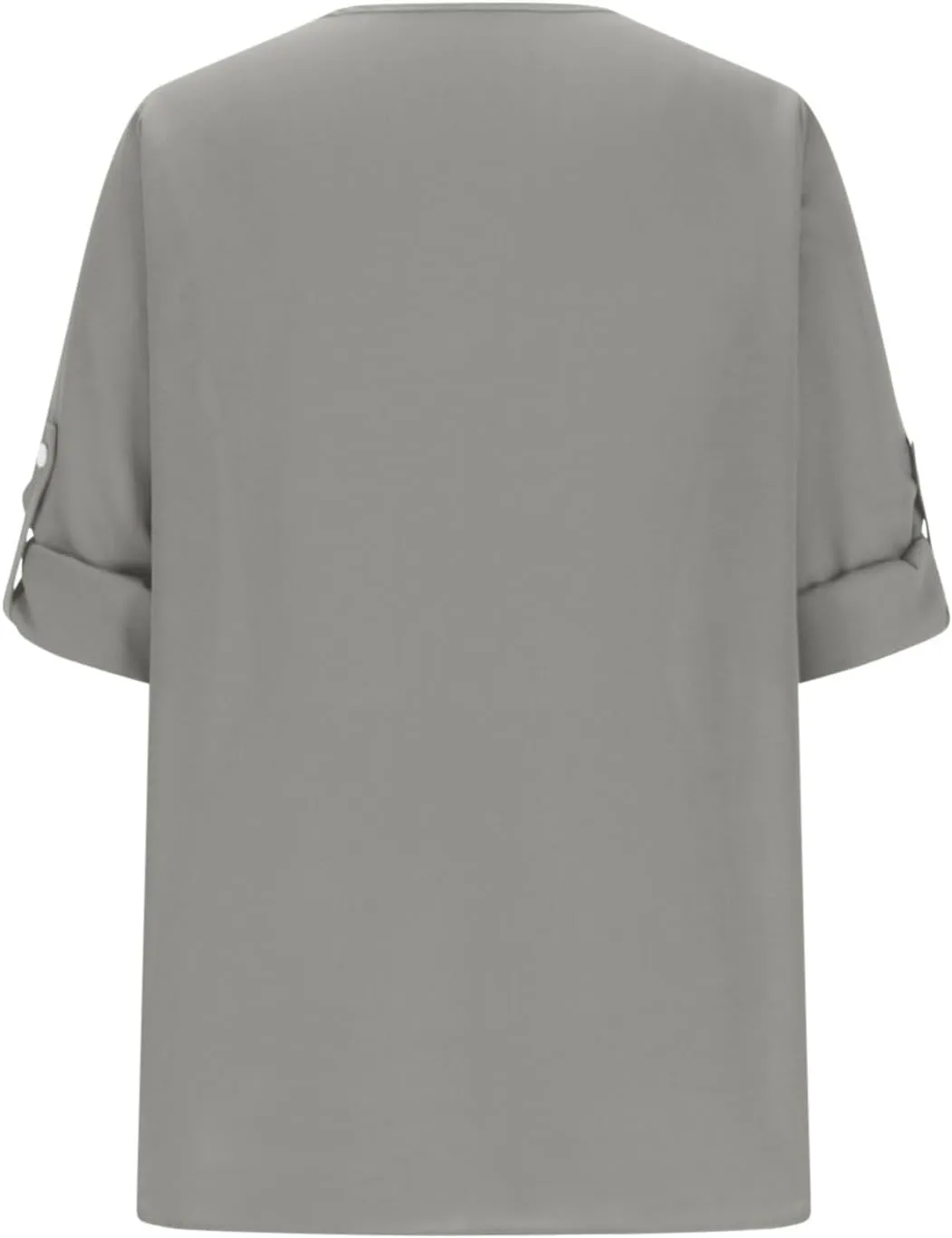 Fall Tops for Women 2024 Rolled Up Long Sleeve V Neck Button Down T Shirts Business Casual Work Chiffon Tunic Blouse