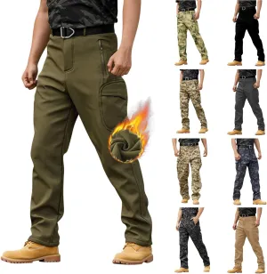 Fleece Lined Cargo Pants for Men Waterproof Ripstop Tactical Pants with Multi Pockets Outdoor Work Hiking Pants Grey Joggers Big and Tall Cargo Pants Cargo Work Pants Sweatpants Jeans Pants