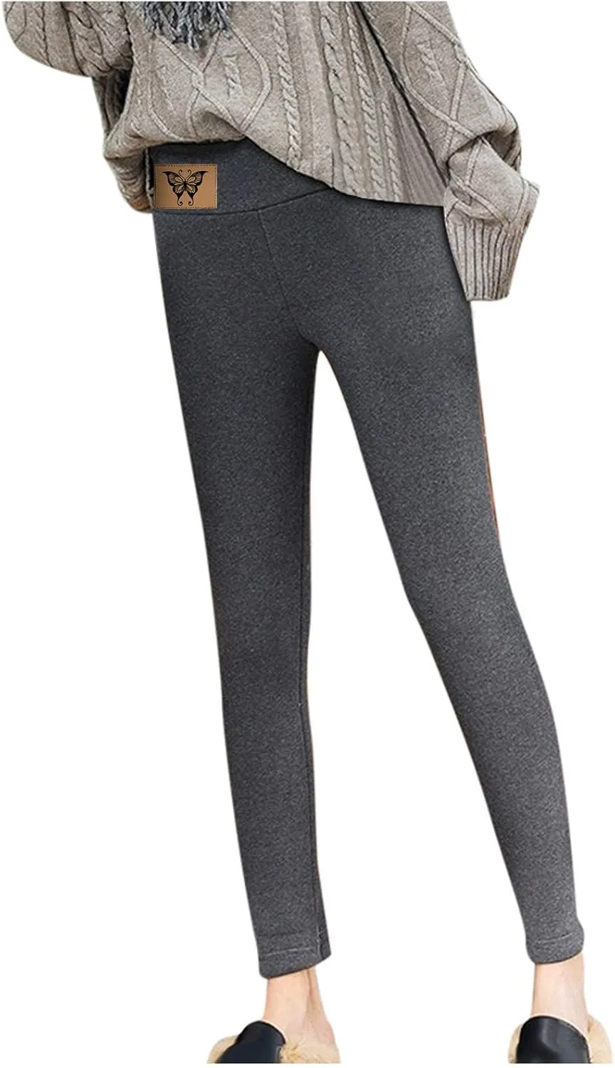 Fleece Lined Leggings Women Stretch Casual Pants Winter Warm Jogger Cold Weather High Waisted Workout Leggings