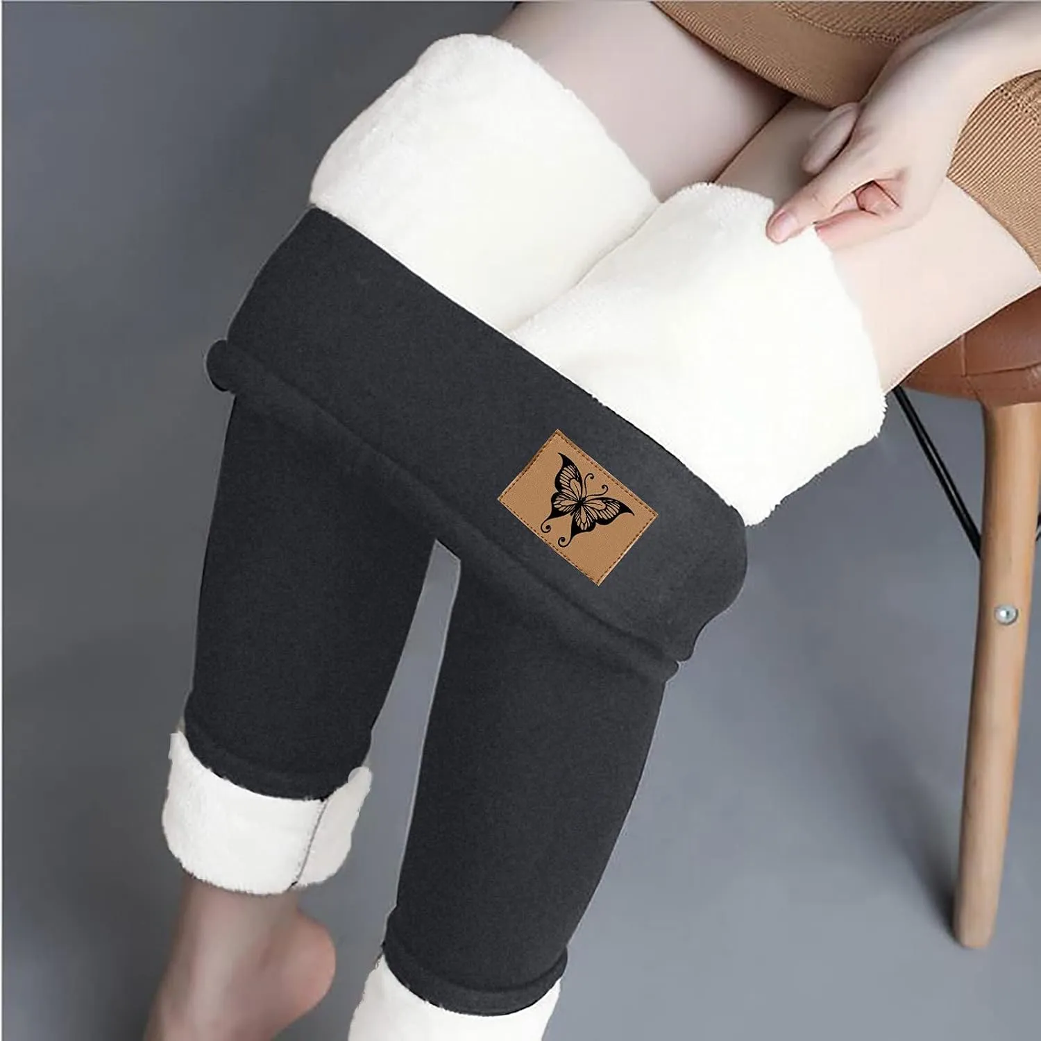 Fleece Lined Leggings Women Stretch Casual Pants Winter Warm Jogger Cold Weather High Waisted Workout Leggings