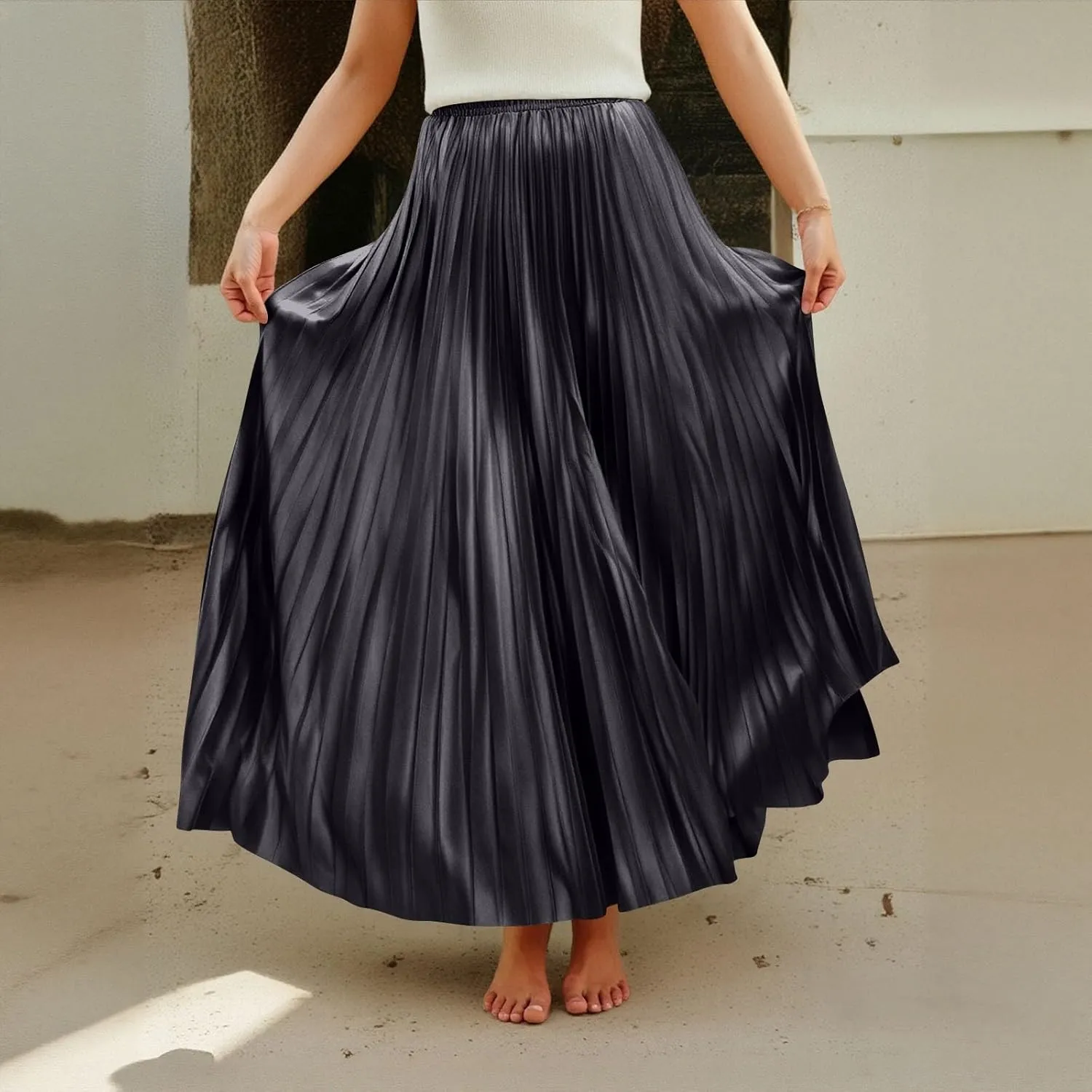 Floral Skirts for Women Flutter Peasant Casual Going Out Elastic Waist Festival Flowy Travel Smocked Boho Skirts for Women