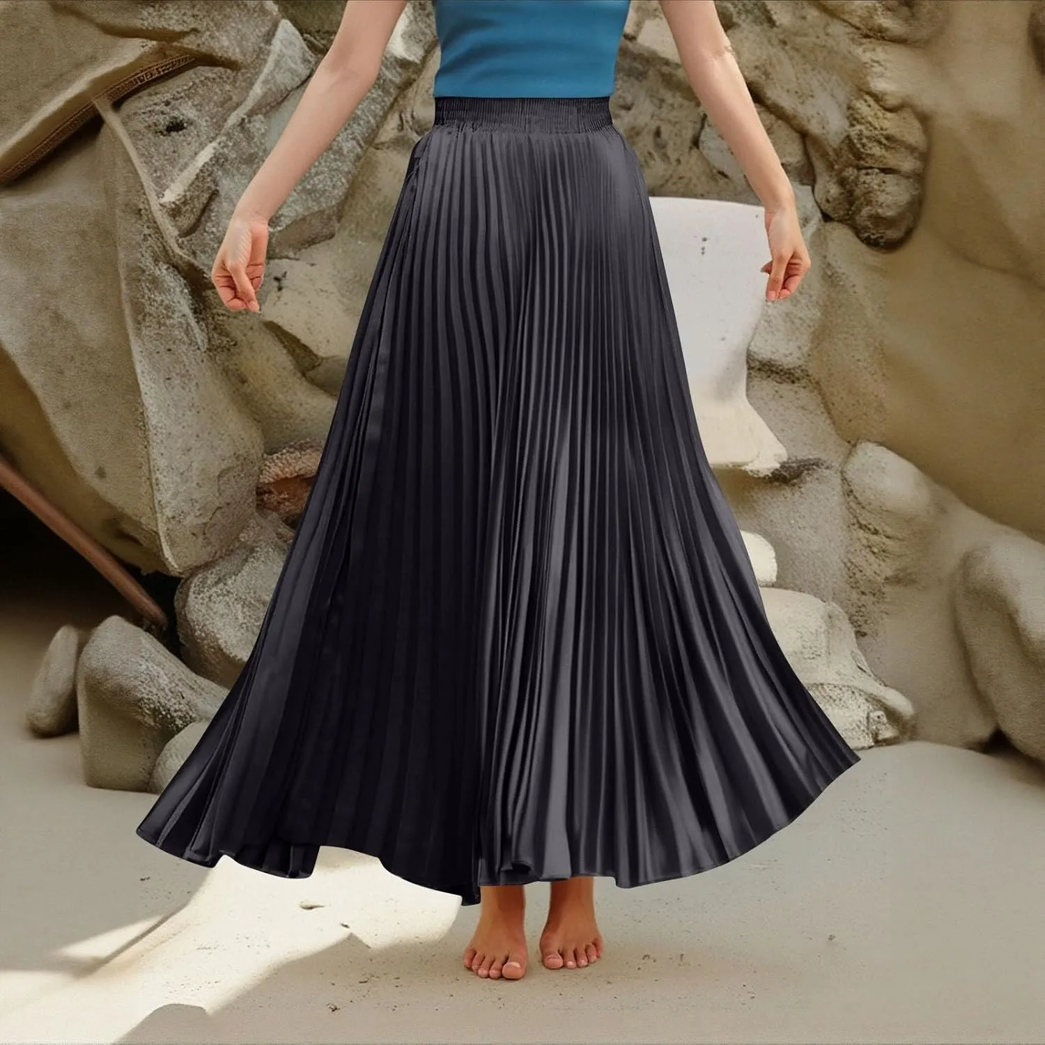 Floral Skirts for Women Flutter Peasant Casual Going Out Elastic Waist Festival Flowy Travel Smocked Boho Skirts for Women