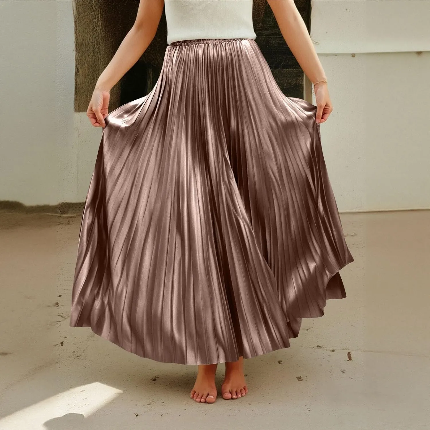 Floral Skirts for Women Flutter Peasant Casual Going Out Elastic Waist Festival Flowy Travel Smocked Boho Skirts for Women