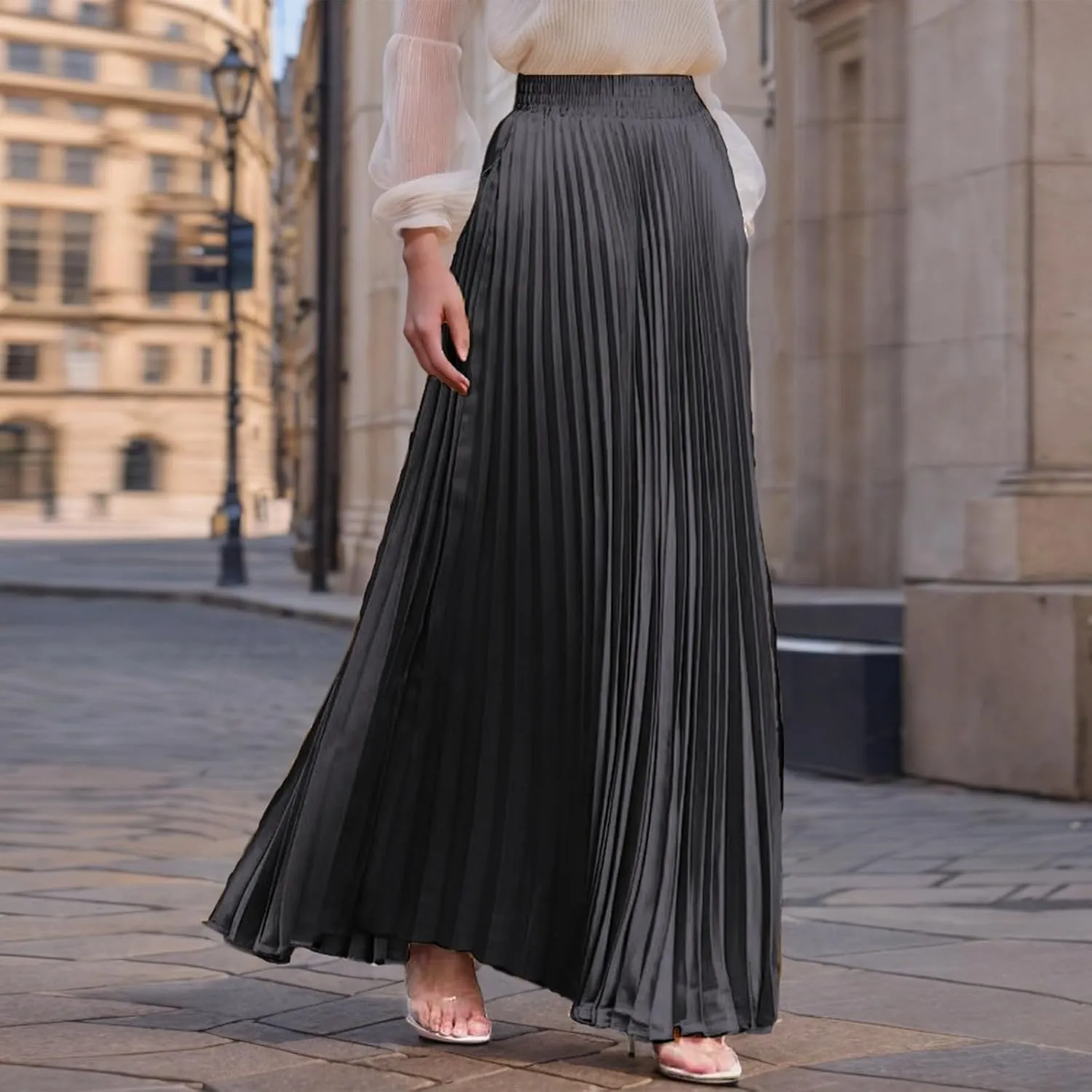 Floral Skirts for Women Flutter Peasant Casual Going Out Elastic Waist Festival Flowy Travel Smocked Boho Skirts for Women