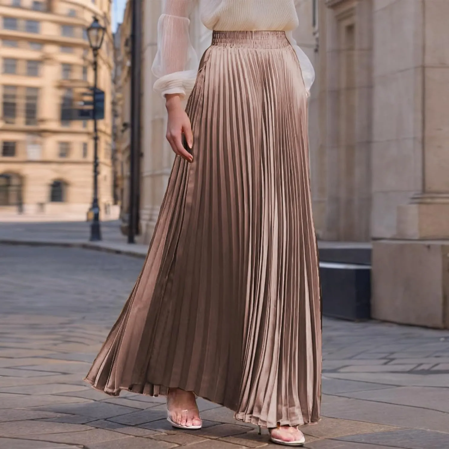 Floral Skirts for Women Flutter Peasant Casual Going Out Elastic Waist Festival Flowy Travel Smocked Boho Skirts for Women