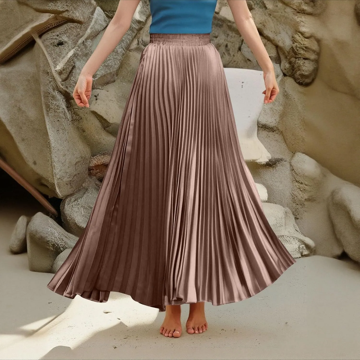 Floral Skirts for Women Flutter Peasant Casual Going Out Elastic Waist Festival Flowy Travel Smocked Boho Skirts for Women