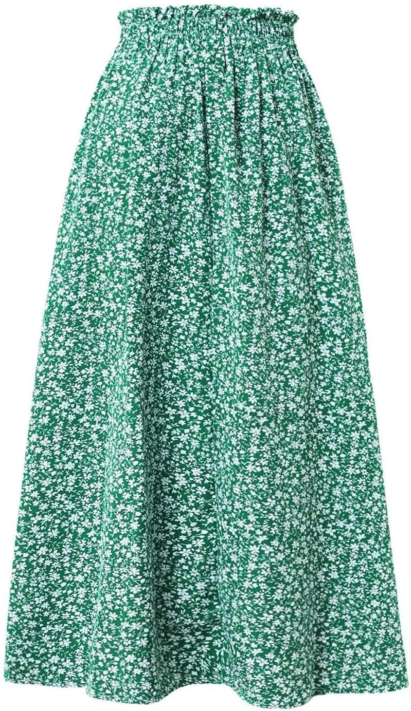 Floral Skirts for Women Midi Length Drawstring High Waisted Flowy Maxi Skirt Lightweight A Line Midi Skorts Trendy