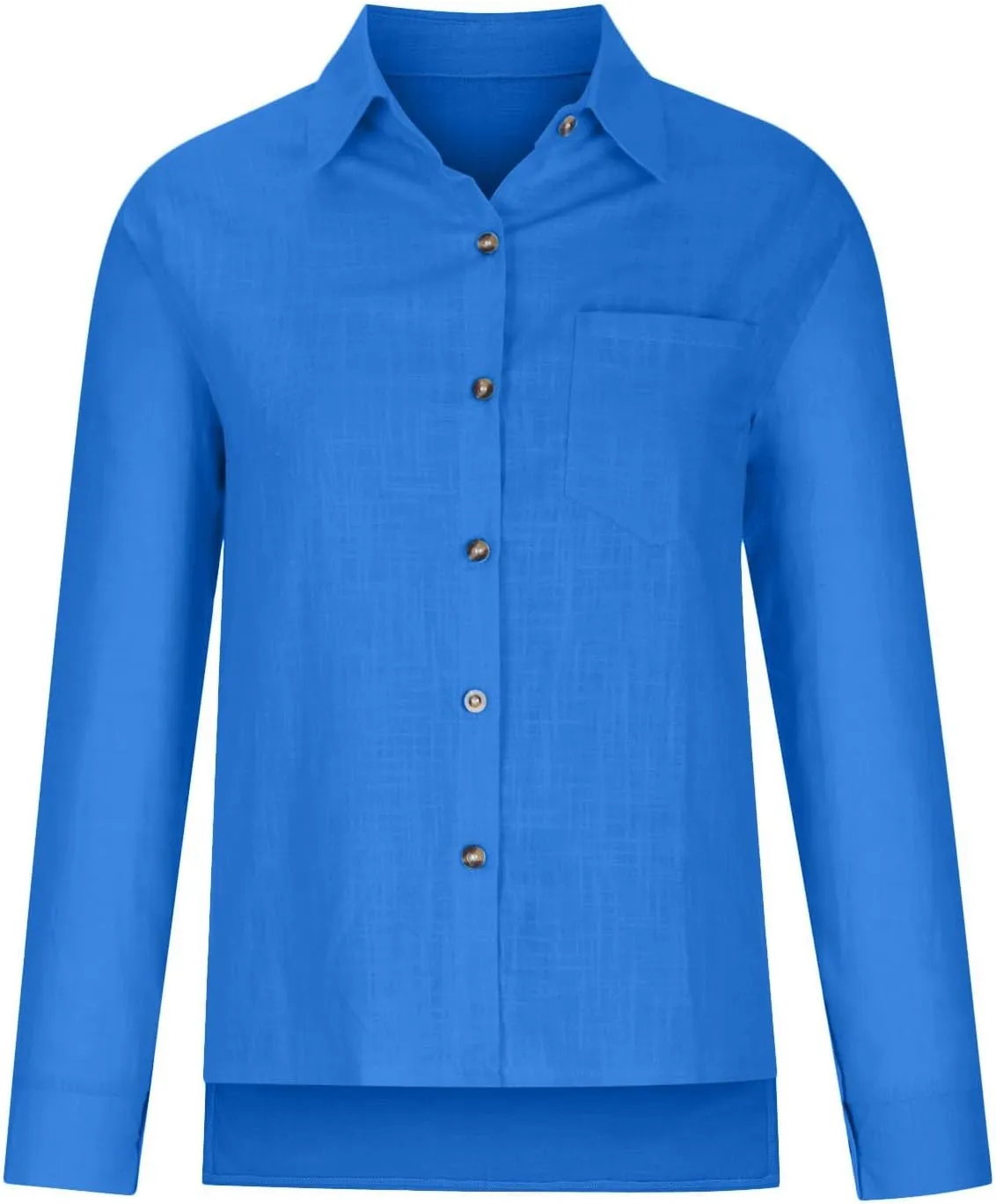 FQZWONG Womens Spring Tops 2025 Button Down Shirts for Women Loose Casual Solid Cotton Linen Tshirts Trendy Ladies Blouses