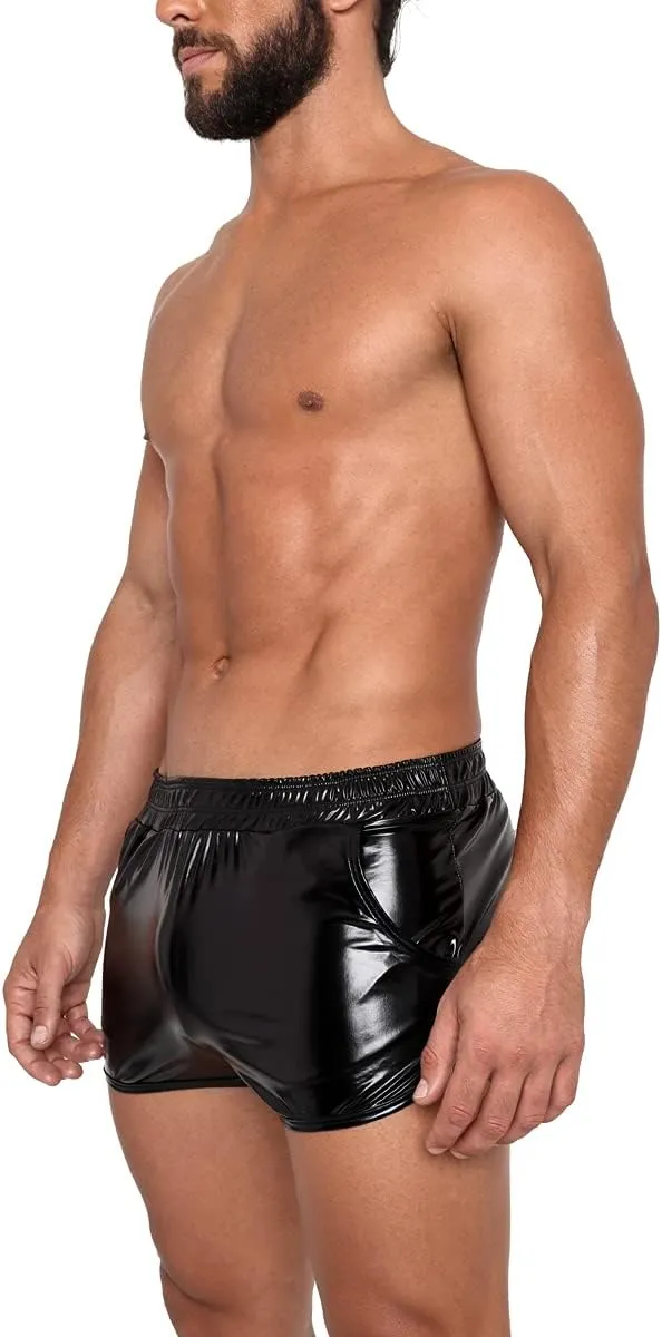 Gary Majdell Sport Men's Liquid Metallic Active Quick Dry Shorts with Pockets for Gym or Club Wear