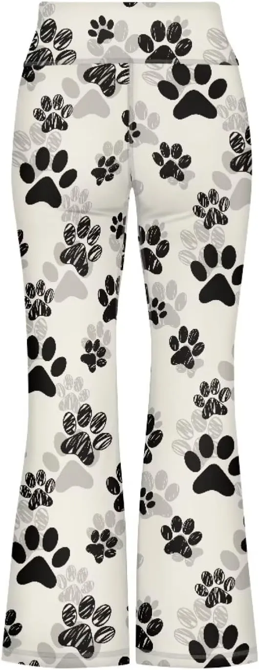 Girls' Athletic Leggings Bell Bottoms Kids Dance Running Yoga Pants High Waisted Workout Active Dance Tights