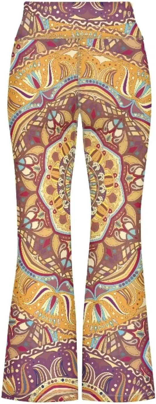 Girls' Athletic Leggings Bell Bottoms Kids Dance Running Yoga Pants High Waisted Workout Active Dance Tights