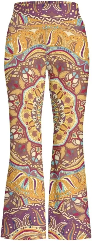 Girls' Athletic Leggings Bell Bottoms Kids Dance Running Yoga Pants High Waisted Workout Active Dance Tights