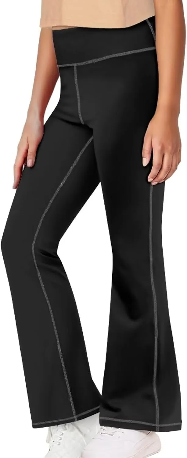 Girl's Flare Leggings High Waisted Bootcut Yoga Pants Kids Classic Stretch Pants Fashion Soft Bell Bottoms