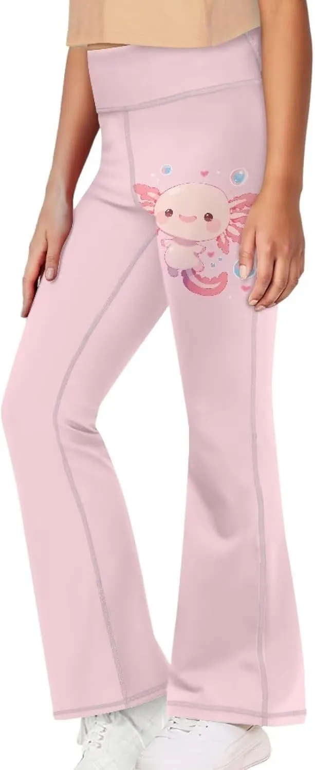 Girl's Flare Leggings High Waisted Bootcut Yoga Pants Kids Dance Bell Bottoms Pants Stretchy Sweatpants