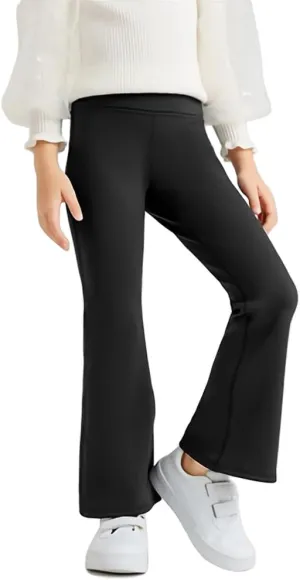 Girls Flare Pants Leggings Casual High Waisted Yoga Pants Kids Padded Bell Bottoms 5-13 Years