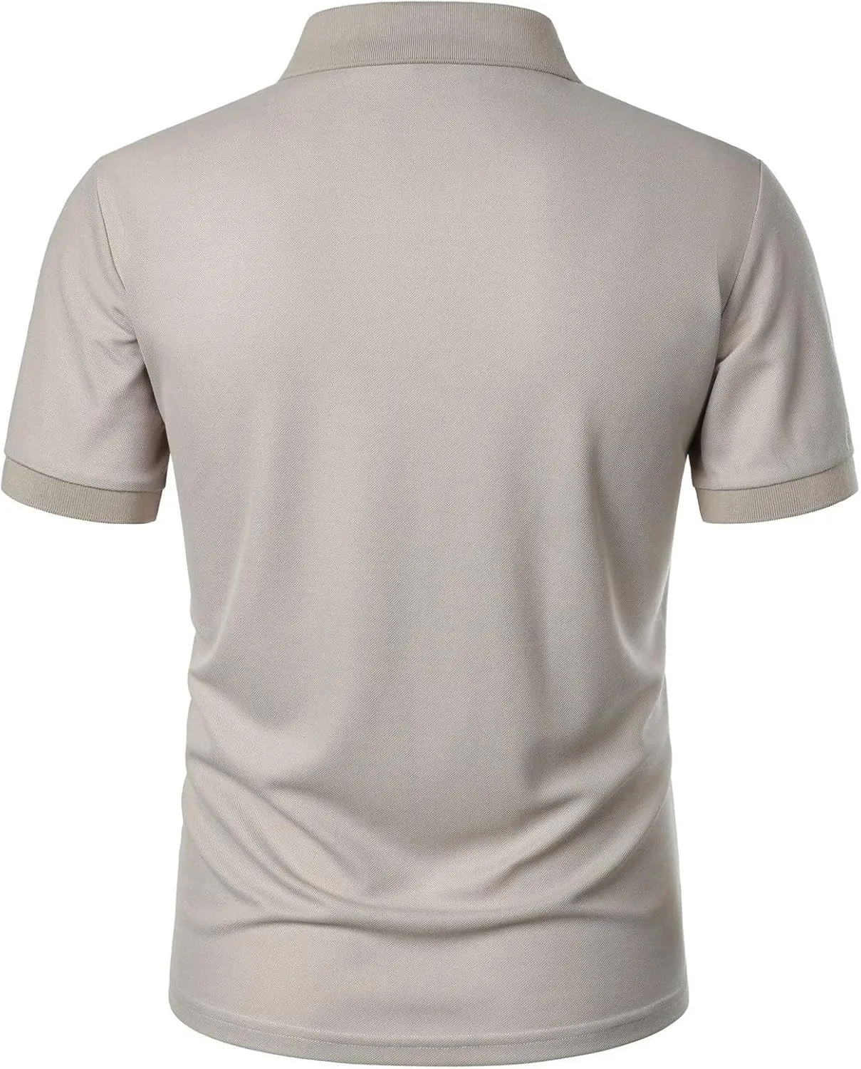 Golf Polo Shirts for Men Moisture Wicking Quick-Dry Athletic Workout Collared T-Shirts Texture Knitted Pullover Top